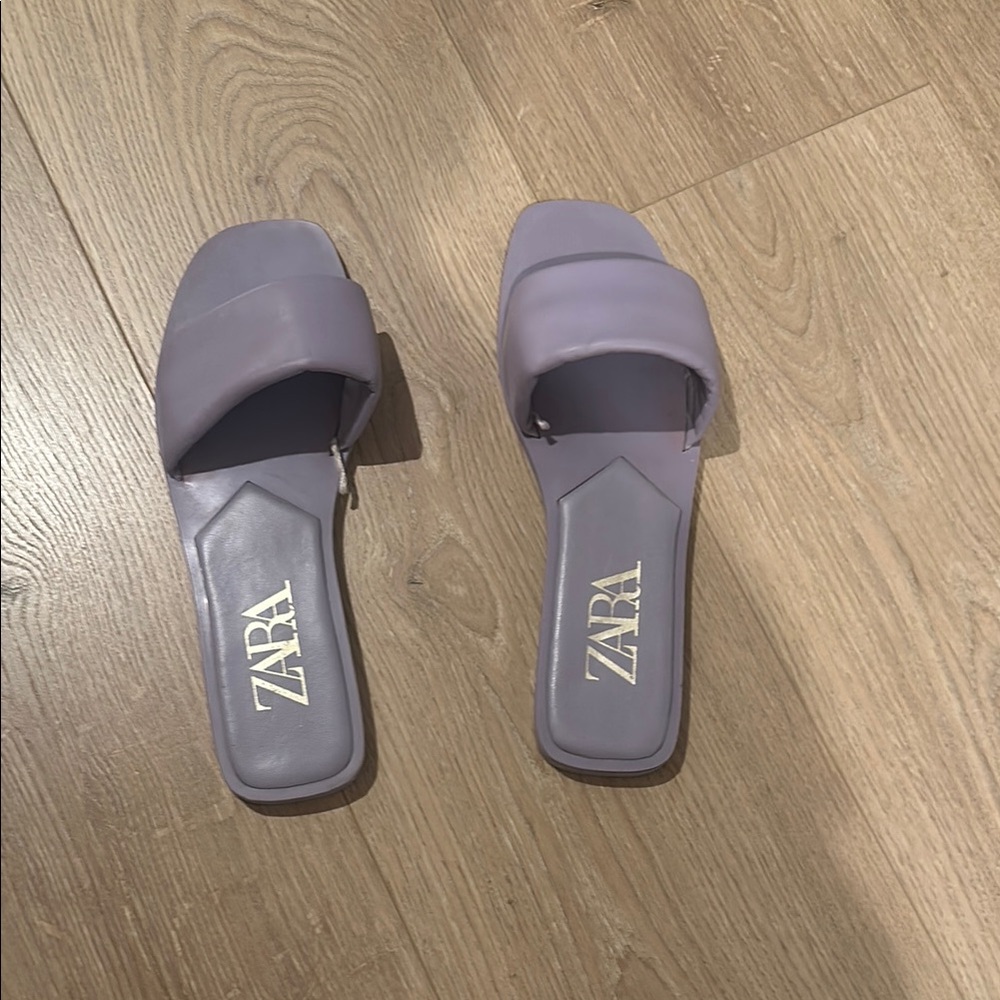 Zara Women's Purple Slide Sandals